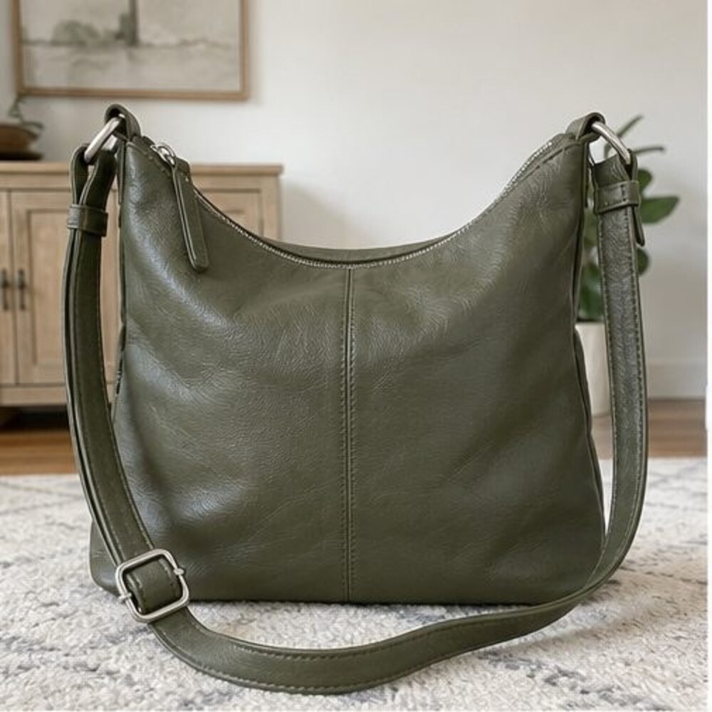 Cream Suede Crossbody Bag